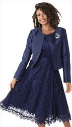 2pc Silk Womens Sunday Dress With Detachable Rhinestone Brooch Graceful Pleated Lace And Silk Jacket 
