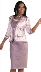 4568-Purple Ash-SA-IM ( 1pc Church Dress Suit With Double Layer Pocket And Rhinestone Buckle )