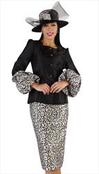 4712-BC ( 2pc Novelty Sunday Suit With Animal Print And Puff Sleeves )