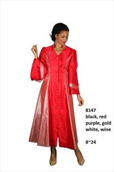 Diana 8147- Womens Church Robe With Cross Accents And Layered Sleeves