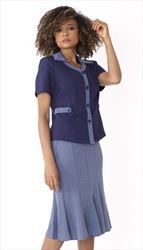 2pc Exclusive Church Dress With Four Button Closure And Waist Button Details BLUE