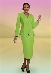 Ben Marc Executive 11978 - Apple -  Four Button Front Skirt Suit