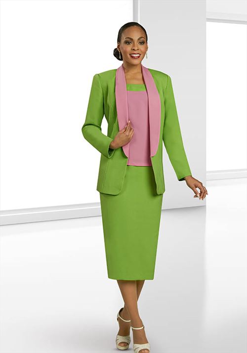 skirt suit green