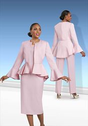 Ben Marc Executive 11990 - Pink - Four Piece Wardrober Set With High Low Peplum Jacket