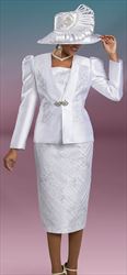 Ben Marc 48464 - White - Puff Sleeve Jacket with Insets