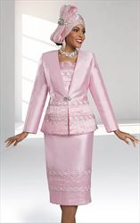 Ben Marc 48481 - Pink - Womens Church Suit with Mini Pleats