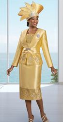 Ben Marc 48482 - Banana Yellow - Embellished Womens Church Suit