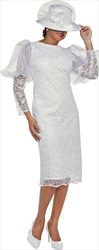 DCC - DCC3722 - White - Lace Puff Bell Sleeve Dress