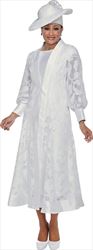 DCC - DCC3942- White - Womens Duster Dress With Bishop Sleeves