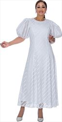 DCC - DCC4121- White Mesh Maxidress with Short Puff Sleeves