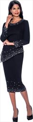 Devine Sport Soft Stretch Denim Skirt Suit with Embellishments 63412