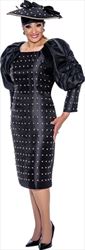 DCC Metallic Stud Embellished Dress with Bishop Sleeves 4641