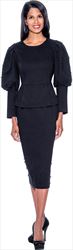 Devine Sport DS63682 - Soft Stretch Denim Skirt Suit With Black Pearling
