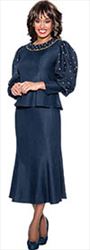 Devine Sport DS63262 Soft Stretch Denim Suit with Bishop Sleeves and Gold Studs