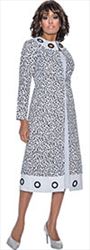Devine Sport DS63292 Soft Stretch Denim Dress and Animal Print Duster Jacket Featuring Large Grommets