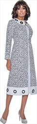 Devine Sport DS63292 Soft Stretch Denim Dress and Animal Print Duster Jacket Featuring Large Grommets