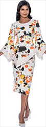 Devine Sport DS63302 Soft Stretch Denim Suit with Abstract Multicolor Print and Dotted Trim