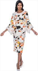 Devine Sport DS63302 Soft Stretch Denim Suit with Abstract Multicolor Print and Dotted Trim