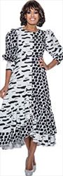 Devine Sport DS63351 - Soft Stretch Print Denim Dress with Bishop Sleeves