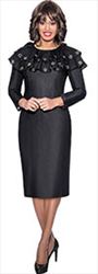 Devine Sport DS63401 - Soft Stretch Denim Dress Ruffle Collar and Grommets