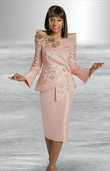 Donna Vinci 11972 - 2 Piece Jacket and Skirt Set Featuring Guipure Lace Embroidery