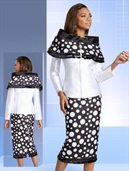 Donna Vinci 11974 - Jacket and Skirt Set with Polka Dot Patterning