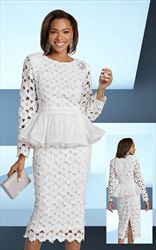 Donna Vinci 5749 - Guipure lace with Organza Trim Jacket and Skirt Set
