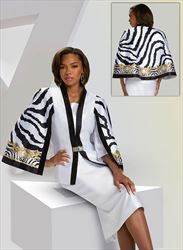 Donna Vinci 12008- 2 PC Print Jacket and Skirt Set