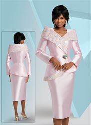 Donna Vinci 12011 - 2 PC Silk Look and Novelty Fabric Jacket and Skirt Set