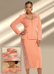 Donna Vinci 13367 - 2 PC Skirt Suit with Exclusive Knitted Yarn and Rhinestones