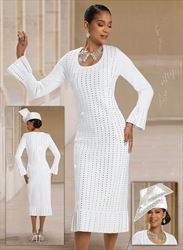 Donna Vinci 13374 - 1 PC Dress with Exclusive Knitted Yarn and Rhinestones