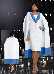 Donna Vinci 13375 - 1 PC Dress with Exclusive Knitted Yarn With Rhinestones and Cape Styling