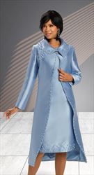 Donna Vinci 5787 - 2 PC Silk Look Dress and Jacket with Pearl Embellishments