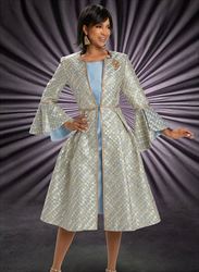 Donna Vinci 5792 - 2 PC Brocade Jacket and Silk Look Dress