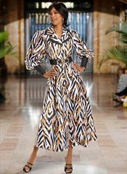 Donna Vinci 5805 - 1 PC Silk Look Dress with Belt