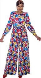 DCC Floral Print Pleat Leg Belted Jumpsuit 5001