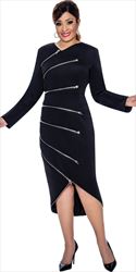 DCC - DCC4831 - Black - Zipper Design Scuba Dress