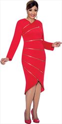 DCC - DCC4831 - Red - Zipper Design Scuba Dress