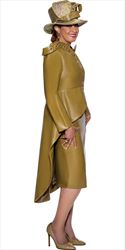 DCC - DCC4852 - Olive Leatherette 2pc Skirt Set with Grommets