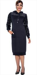 DCC - DCC561 - Black - Embellished Dress with Hood