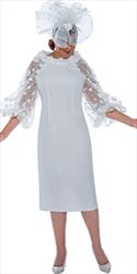 Dorinda Clark Cole - DCC4861 - White Lace Balloon Sleeve Dress