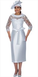 Dorinda Clark Cole - DCC4871 - Lace Sleeve Dress With Sash Belt