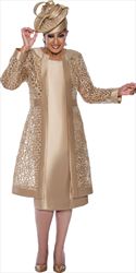 Dorinda Clark Cole - DCC4892 - Champagne Lace 2pc Jacket Dress