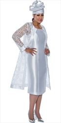 Dorinda Clark Cole - DCC4892 - White Lace 2pc Jacket Dress