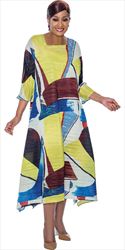 Dorinda Clark Cole - DCC4931 - Print Dress with Pleats