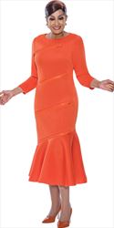 Dorinda Clark Cole - DCC4971 - Orange Flounce Hem Zipper Dress