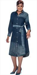 Dorinda Clark Cole - DCC4981 - Belted Denim Dress