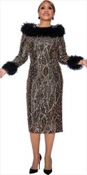 Dorinda Clark Cole - 5091 - Gold Sequin Dress with Eyelash Trim