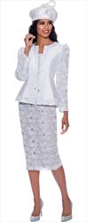 GMI G8633 - 3PC Embellished Lace Skirt Suit
