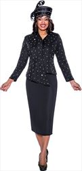 GMI G9052 - 2PC Skirt Suit with Stud Embellishments